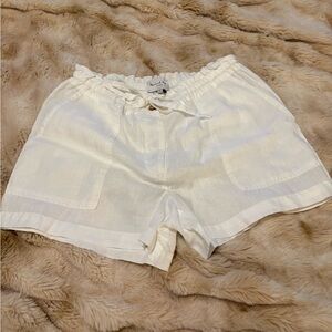 Michael Stars Cream Linen Cargo Shorts